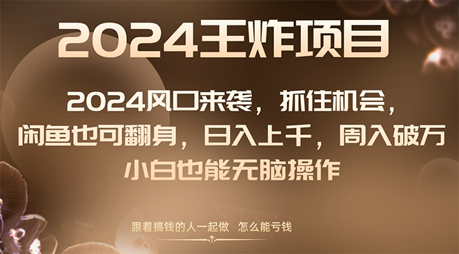 2024风口项目来袭，抓住机会，闲鱼也可翻身，日入上千，周入破万，小白…-科景网创