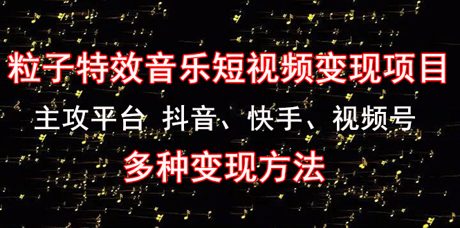 《粒子特效音乐短视频变现项目》主攻平台 抖音、快手、视频号 多种变现方法-科景网创