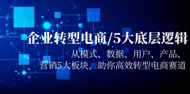 企业转型电商/5大底层逻辑，从模式 数据 用户 产品 营销5大板块，高效转型-科景网创