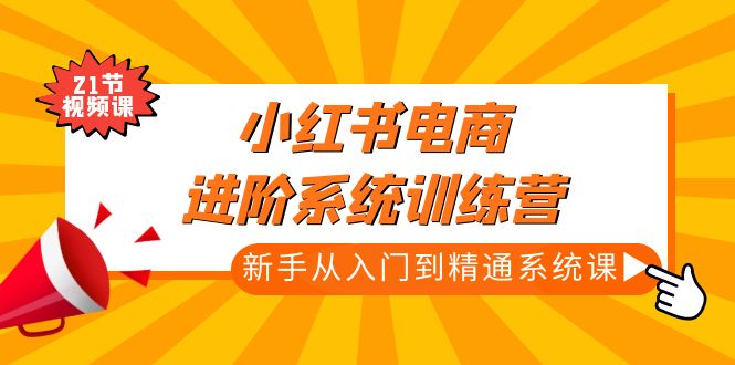 小红书电商进阶系统训练营：新手从入门到精通系统课（21节视频课）-科景网创