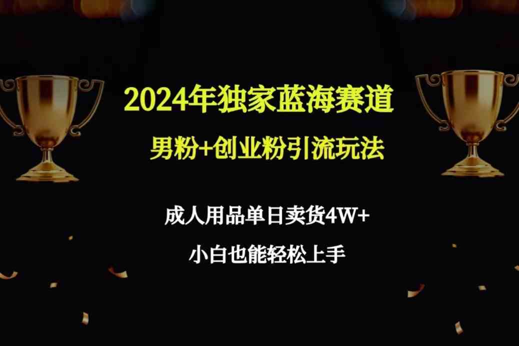 2024年独家蓝海赛道男粉+创业粉引流玩法，成人用品单日卖货4W+保姆教程-科景网创