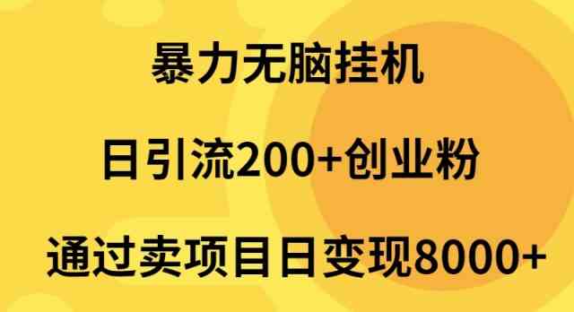 暴力无脑挂机日引流200+创业粉通过卖项目日变现2000+-科景网创