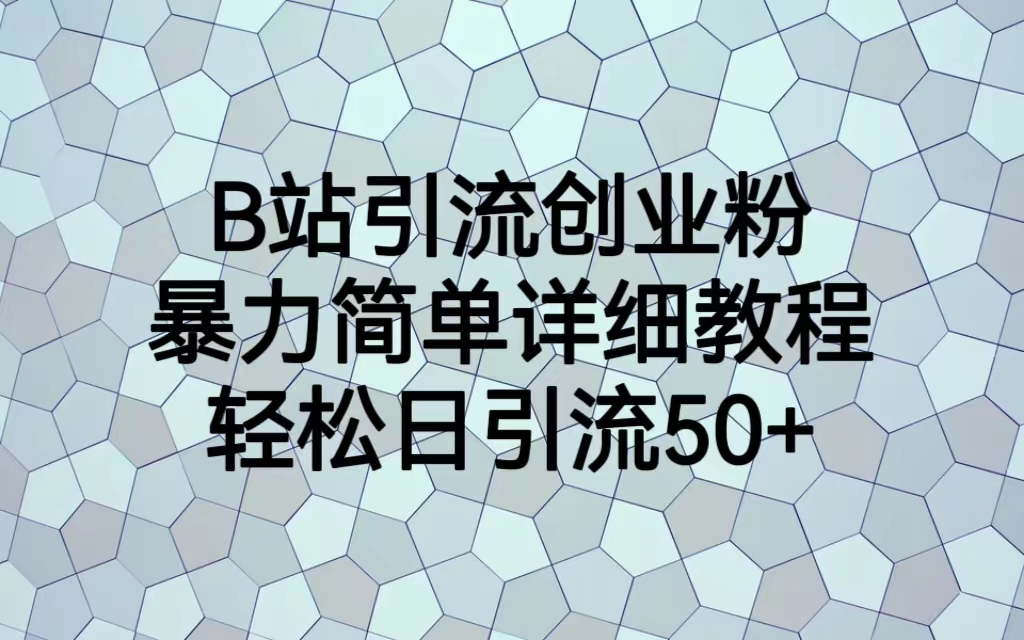 B站引流创业粉，暴力简单详细教程，轻松日引流50+-科景网创