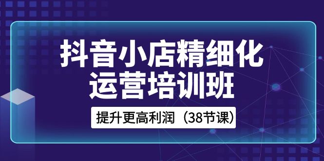 抖音小店-精细化运营培训班，提升更高利润（38节课）-科景网创