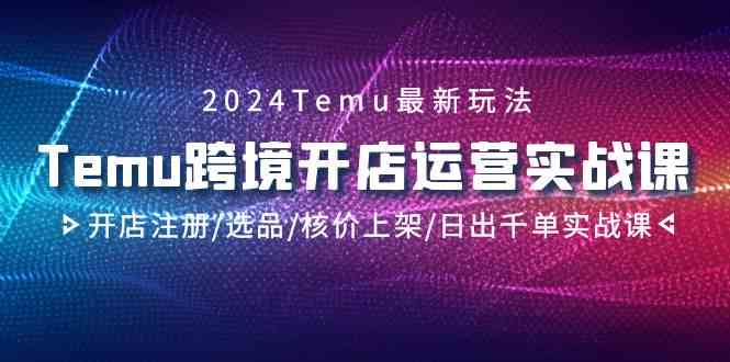 2024Temu跨境开店运营实战课，开店注册/选品/核价上架/日出千单实战课-科景网创