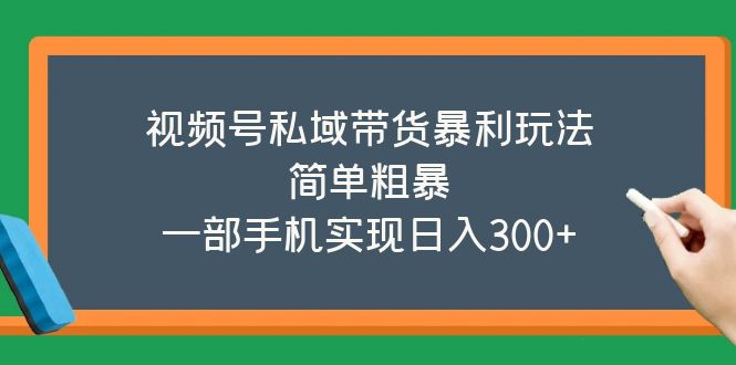 视频号私域带货暴利玩法，简单粗暴，一部手机实现日入300+-科景网创