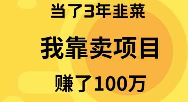 当了3年韭菜，我靠卖项目赚了100万-科景网创