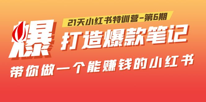 21天小红书特训营-第6期，打造爆款笔记，带你做一个能赚钱的小红书！-科景网创
