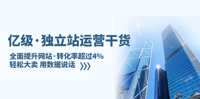 亿级·独立站运营干货：全面提升网站·转化率超过4%，轻松大卖 用数据说话-科景网创
