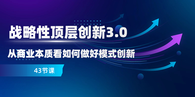 战略性 顶层创新-3.0，从商业本质看如何做好模式创新（43节课）-科景网创