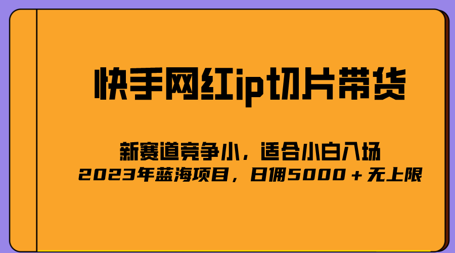 2023爆火的快手网红IP切片，号称日佣5000＋的蓝海项目，二驴的独家授权-科景网创