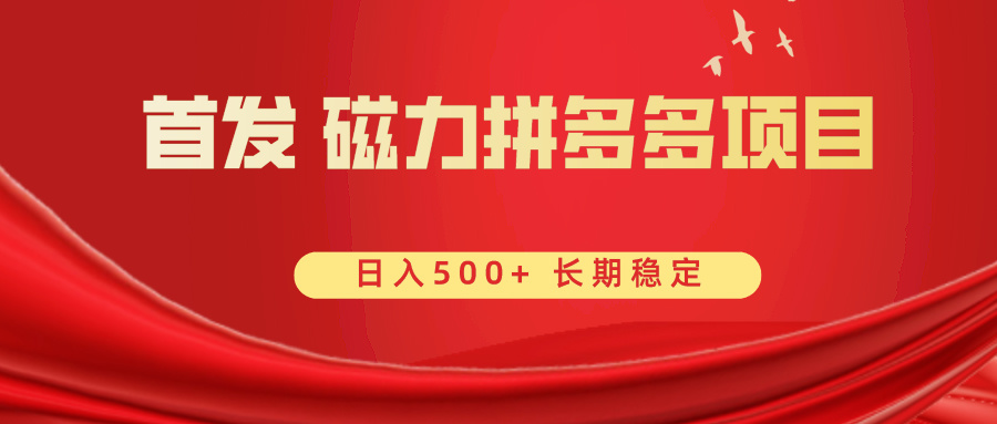 首发 磁力拼多多自撸  日入500+-科景网创