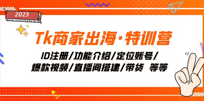 Tk商家出海·特训营：ID注册/功能介绍/定位账号/爆款视频/直播间搭建/带货-科景网创
