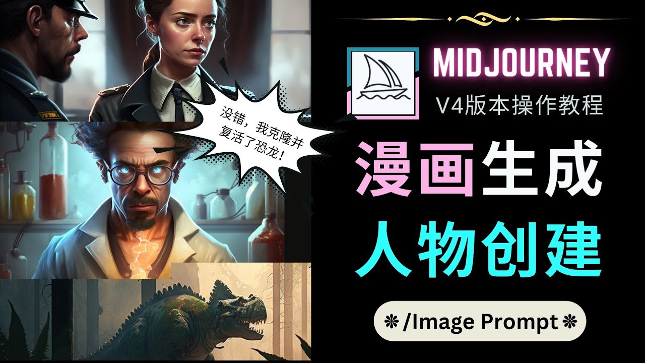 Midjourney V4版本操作教程：2个简单参数，完成漫画生成，人物创建-科景网创