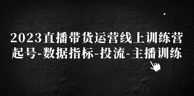 2023直播带货运营线上训练营，起号-数据指标-投流-主播训练-科景网创
