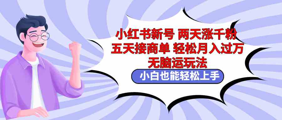小红书新号两天涨千粉五天接商单轻松月入过万 无脑搬运玩法 小白也能轻…-科景网创