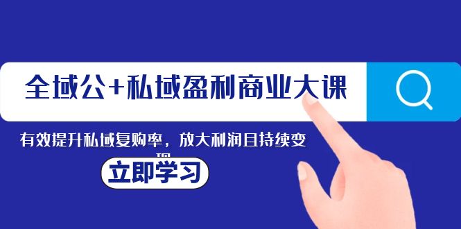 全域公+私域盈利商业大课，有效提升私域复购率，放大利润且持续变现-科景网创