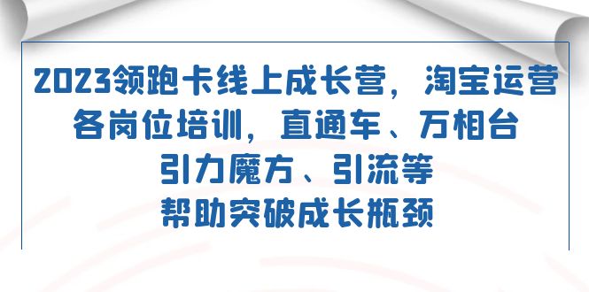 2023领跑·卡 线上成长营 淘宝运营各岗位培训 直通车 万相台 引力魔方 引流-科景网创