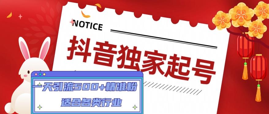 抖音独家起号，一天引流500+精准粉，适合各类行业（9节视频课）-科景网创