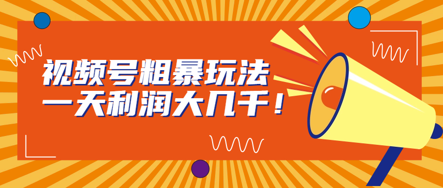 视频号粗暴玩法，一天利润大几千！-科景网创