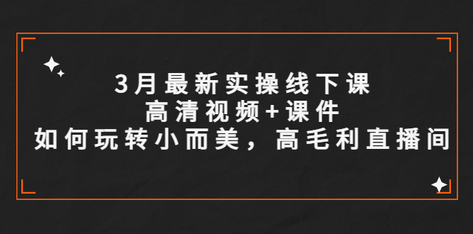 3月最新实操线下课高清视频+课件，如何玩转小而美，高毛利直播间-科景网创