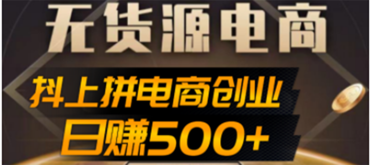 抖上拼无货源电商创业项目、外面收费12800，日赚500+的案例解析参考-科景网创