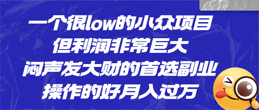 一个很low的小众项目，但利润非常巨大，闷声发大财的首选副业，月入过万-科景网创
