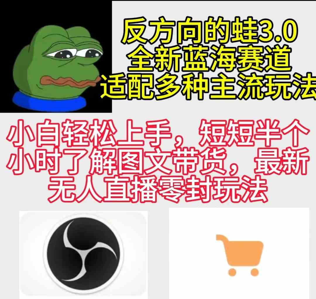 反方向的蛙3.0，图文最新玩法，变现多元化，新蓝海项目，小白轻松上手-科景网创