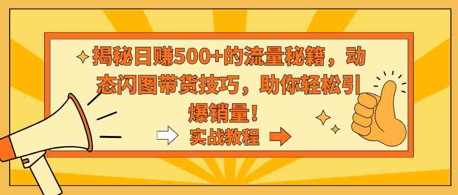 揭秘日赚500+的流量秘籍，动态闪图带货技巧，助你轻松引爆销量！-科景网创