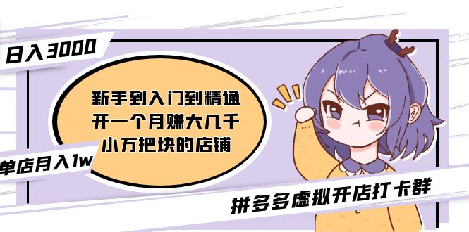 拼多多虚拟开店打卡群：入门到精通（昨日群里有小伙伴日入3000+）2月26更新-科景网创