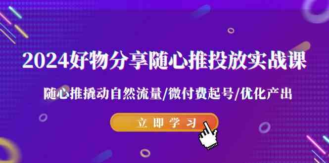 2024好物分享-随心推投放实战课 随心推撬动自然流量/微付费起号/优化产出-科景网创