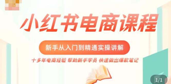 小红书电商新手入门到精通实操课，从入门到精通做爆款笔记，开店运营-科景网创