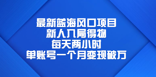 最新蓝海风口项目，新人入局得物，每天两小时，单账号一个月变现破万-科景网创
