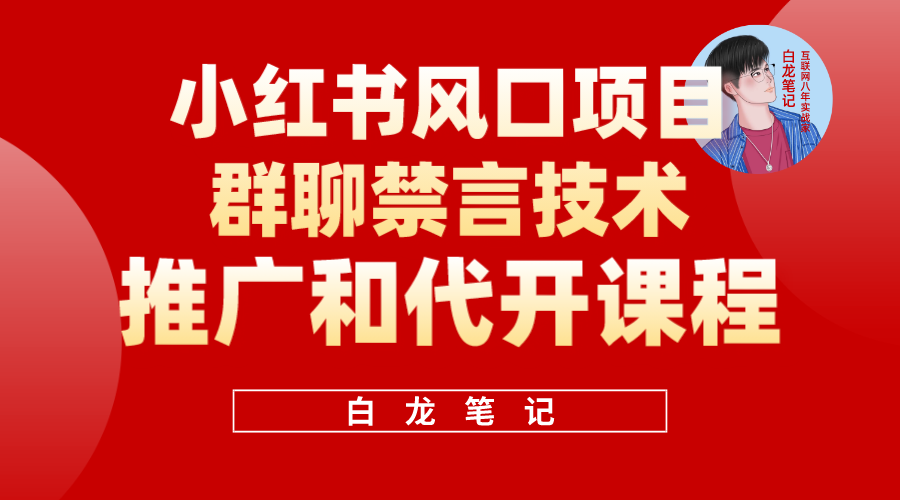 小红书风口项目日入300+，小红书群聊禁言技术代开项目，适合新手操作-科景网创