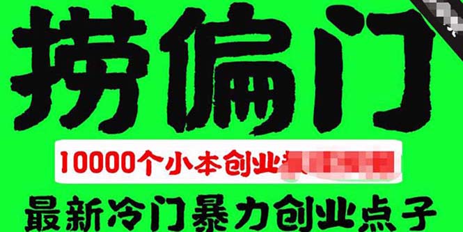 千款捞偏门小本创业小项目，总有一款适合你【无水印】-科景网创