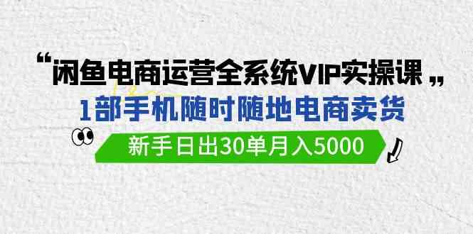 闲鱼电商运营全系统VIP实战课，1部手机随时随地卖货，新手日出30单月入5000-科景网创