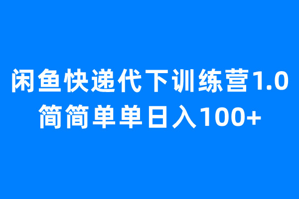 闲鱼快递代下训练营1.0，简简单单日入100+-科景网创