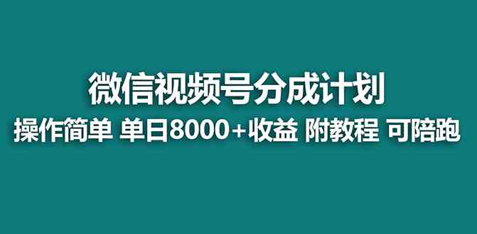 【蓝海项目】视频号分成计划最新玩法，单天收益8000+，附玩法教程，24年…-科景网创