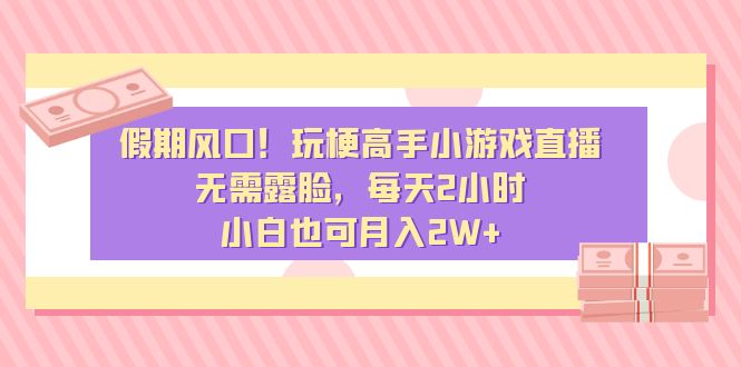 假期风口！玩梗高手小游戏直播，无需露脸，每天2小时，小白也可月入2W+-科景网创