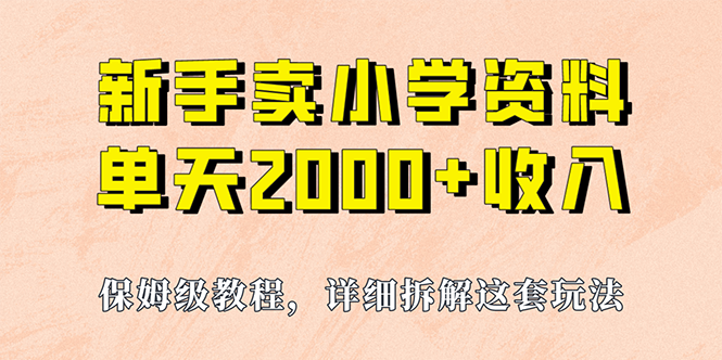 我如何通过卖小学资料，实现单天2000+，实操项目，保姆级教程+资料+工具-科景网创