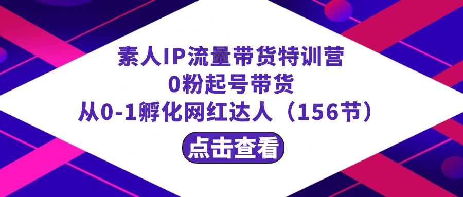 繁星·计划素人IP流量带货特训营：0粉起号带货 从0-1孵化网红达人（156节）-科景网创