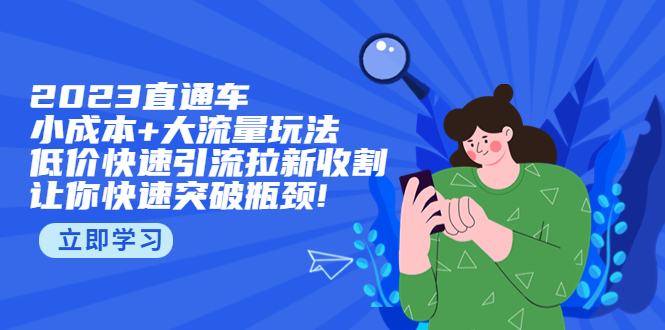 2023直通小成本+大流量玩法，低价快速引流拉新收割，让你快速突破瓶颈!-科景网创