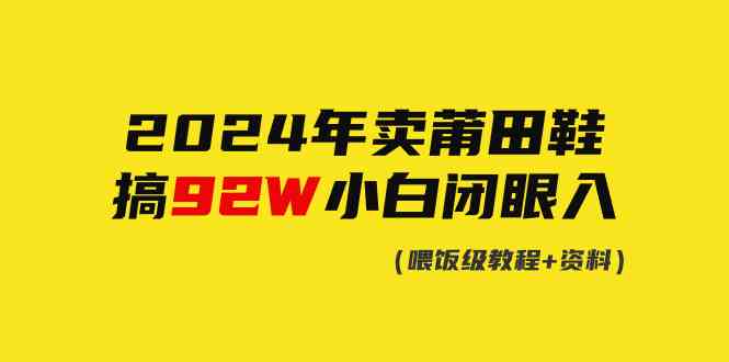 2024年卖莆田鞋，搞了92W，小白闭眼操作！-科景网创