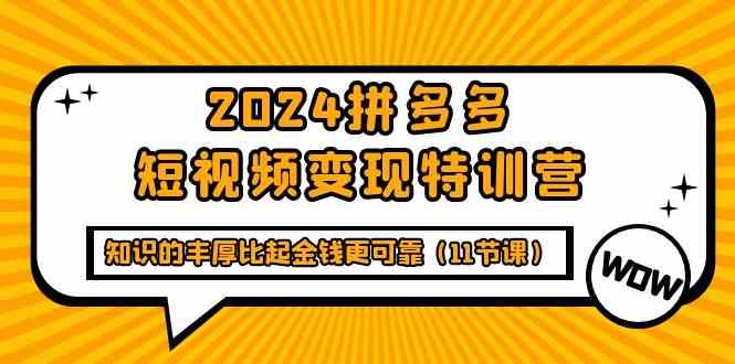 2024拼多多短视频变现特训营，知识的丰厚比起金钱更可靠（11节课）-科景网创