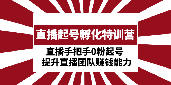 直播起号孵化特训营：直播手把手0粉起号  提升直播团队赚钱能力-科景网创