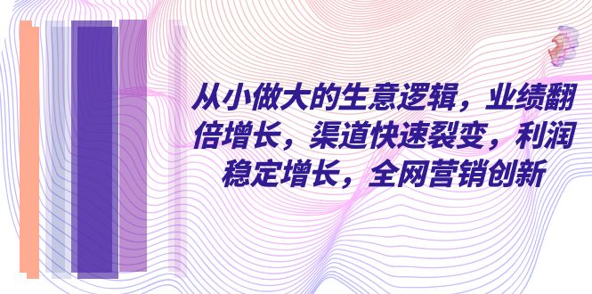 从小 做大的生意逻辑，业绩翻倍增长，渠道快速裂变，利润稳定增长，全网…-科景网创