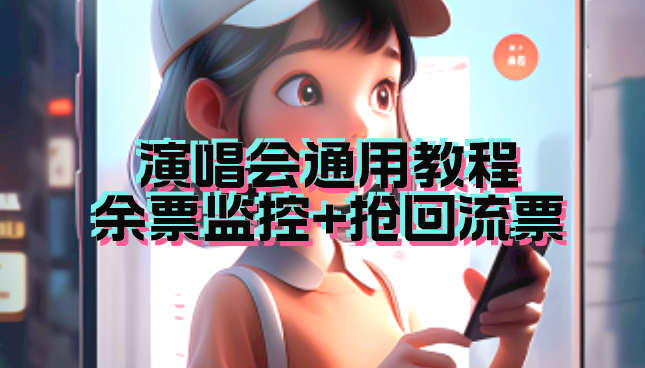 演唱会通用_余票监控+抢回流票（教程+软件）-科景网创