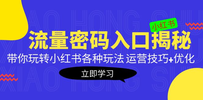 小红书流量密码入口揭秘：带你玩转小红书各种玩法 运营技巧+优化！-科景网创