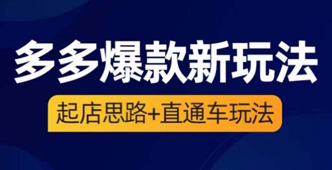 2023拼多多爆款·新玩法：起店思路+直通车玩法（3节精华课）-科景网创