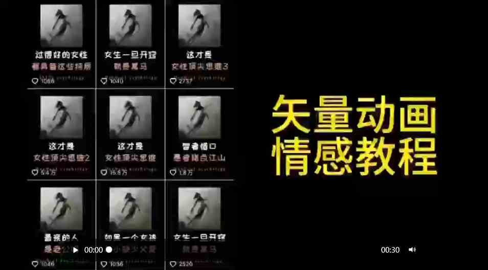 矢量动画情感教程：高点赞涨粉，适合情感、思维、创业教育等赛道-科景网创